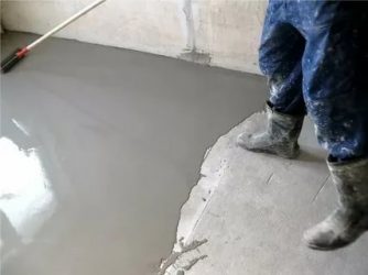 Выравнивание бетонного пола самовыравнивающейся смесью