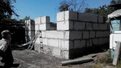 Стены гаража из фундаментных блоков
