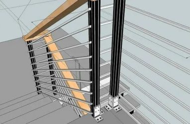 Как крепить перила к бетонной лестнице?