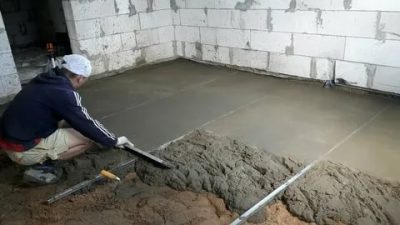 Заливка пола бетоном в частном доме