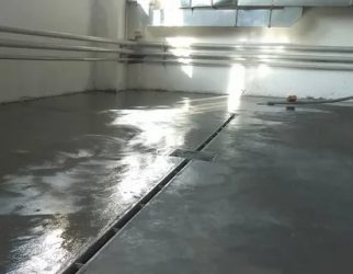 Обеспыливание бетонного пола в гараже