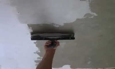 Шпаклевка бетонного потолка под покраску