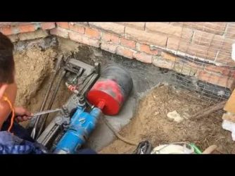 Как продолбить фундамент под канализацию?