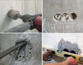 Как проштробить бетонную стену под розетку?